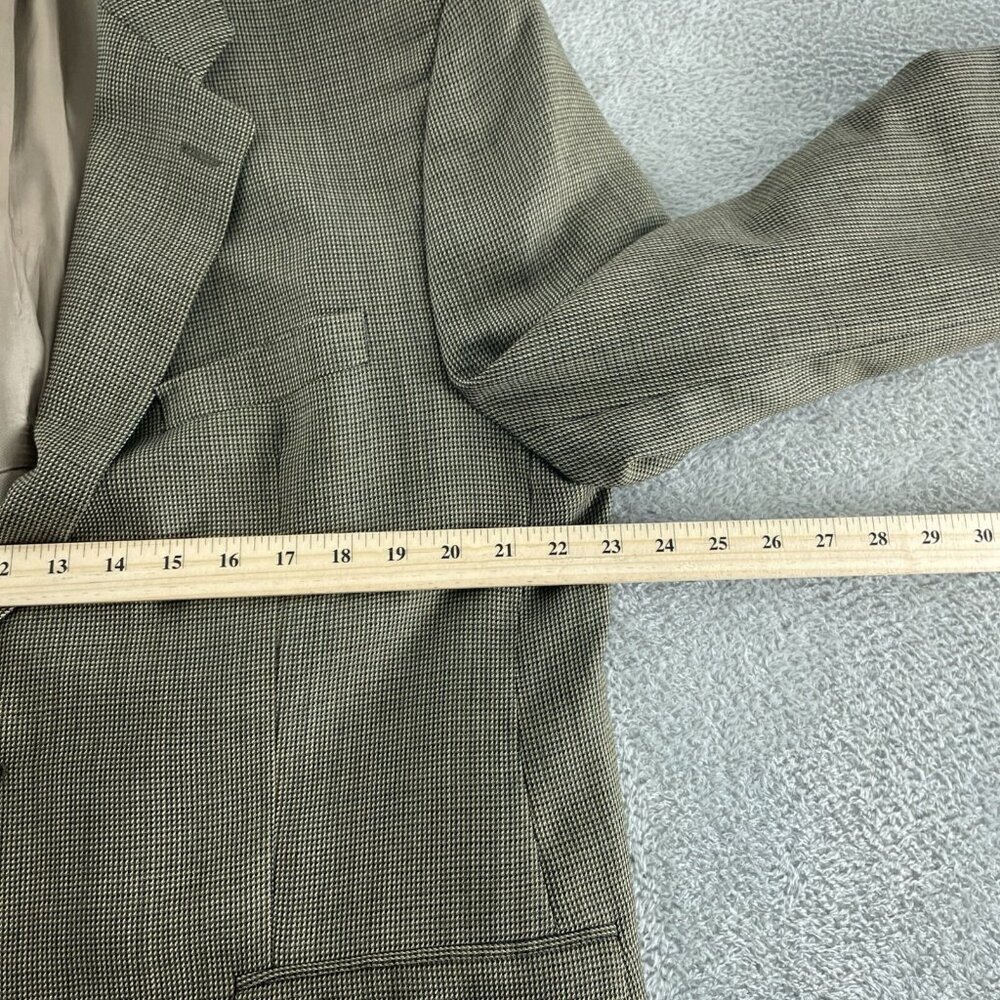Marshall Fields Mens 46 Blazer Jacket L Wool & Silk Blend Beige Lined Two 5785 - Picture 10 of 12